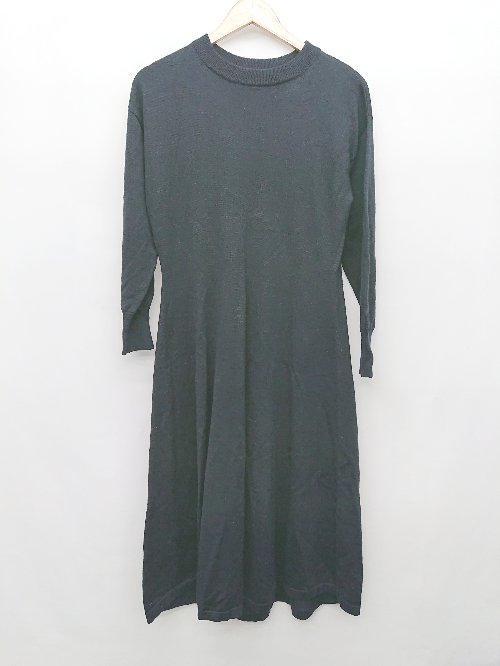 ◇ un dix cors アンディコール 長袖 膝下丈 ワンピース サイズF ネイビー レディース P 【中古】