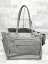 ■ ◎ POMTATA ポンタタ シンプル オフィス系 トート ハンド バッグ グレー レディース P 【中古】