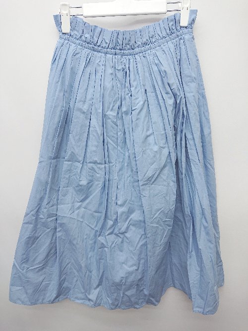 ◇ Demi-Luxe BEAMS デミルクス ビームス 膝下丈 ギャザー スカート サイズ36 ブルーグレー系 レディース P 【中古】