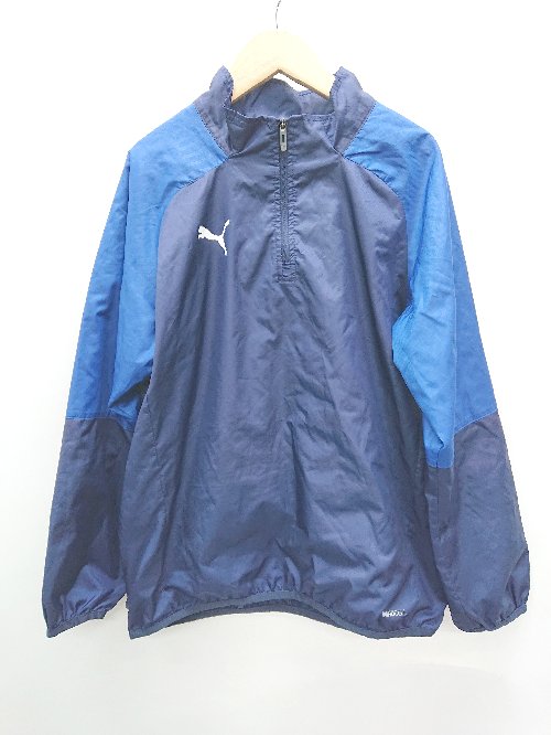 ◇ puma プーマ ハーフジップ キッズ 子供服 長袖 ジャンバー サイズ140 ネイビー ブルー メンズ P 【中古】