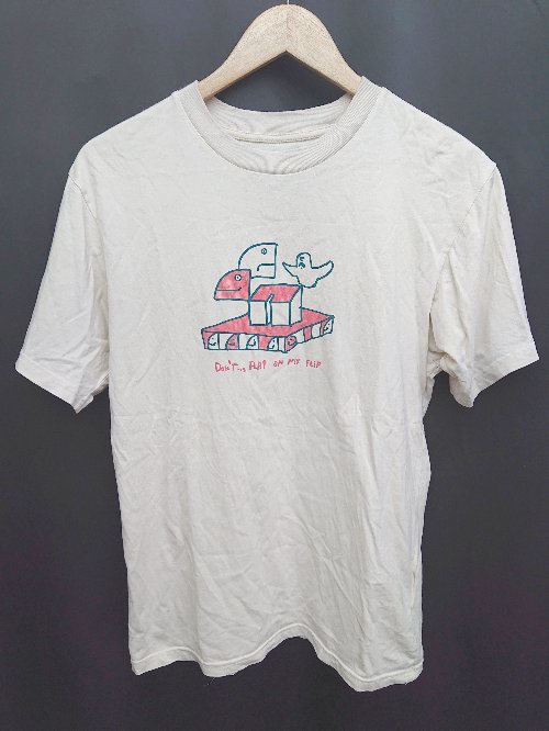 ◇ adidas アディダス プリント 半袖 Tシャツ カットソー サイズM ベージュ レディース P 【中古】