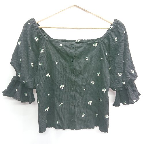 ◇ one after another NICE CLAUP 花柄 総柄 半袖 チュニック 表記なし ブラック レディース E 【中古】 ◇ one after another NICE CLAUP 花柄 総柄 半袖 チュニック 表記なし ブラック レディース E 【中古】