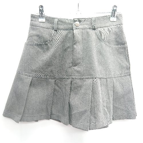 ◇ Pumpkin Port インパン付き ミニ丈 プリーツ スカート サイズS グレー レディース E 【中古】