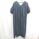 ■ SELECT MOCA 半袖 ロング丈 ワンピース サイズF ネイビー レディース E 【中古】