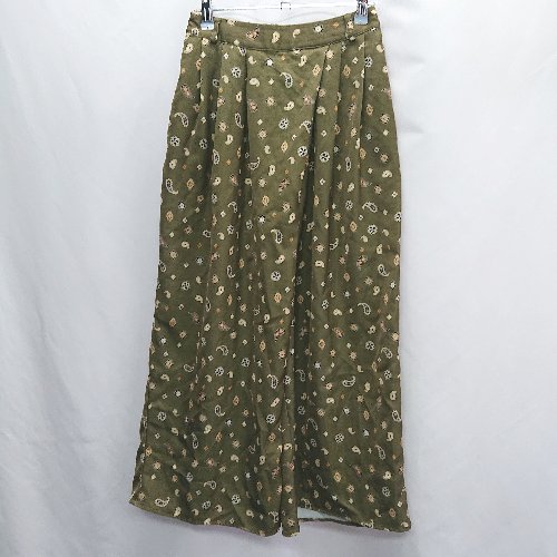 ◇ enka sopo ペイズリー柄 ワイドパンツ サイズF ダークグリーン レディース E 【中古】