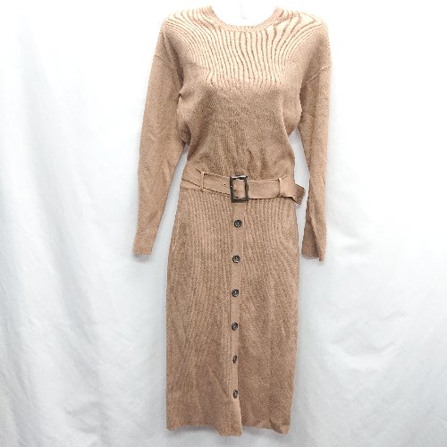 Andemiu アンデミュウ 長袖 ロング丈 ワンピース サイズF ブラウン レディース 【中古】