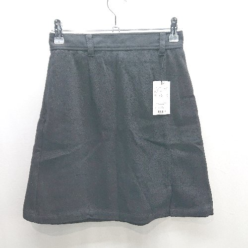◇ ◎ ●未使用● PAGEBOY ジップアップ ミニ丈 台形 スカート サイズF ブラック レディース E 【中古】