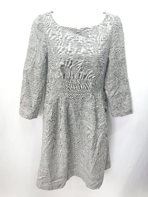 ◇ ◎ anatelier アナトリエ チェック柄 長袖 ロング丈 ワンピース サイズ38 グレー レディース E 【中古】