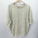 ◇ FREAK'S STORE ステッチデザイン 半袖 Tシャツ サイズF ライトグリーン ホワイト レディース メンズ E 【中古】