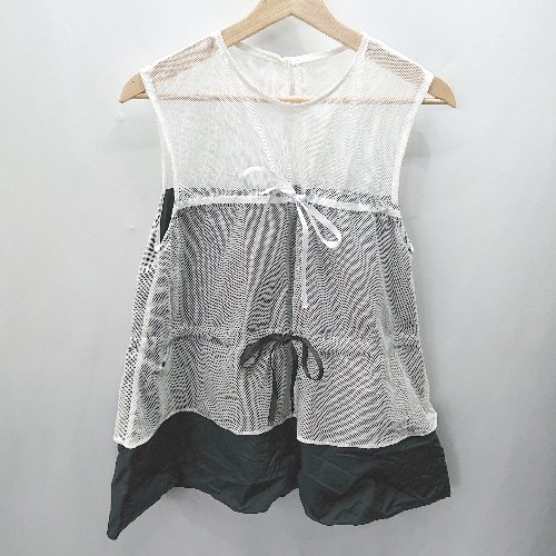 ◇ READY 2 WEAR - ノースリーブチュニック サイズF ホワイト ブラック レディース E 【中古】 ◇ READY 2 WEAR - ノースリーブチュニック サイズF ホワイト ブラック レディース E 【中古】