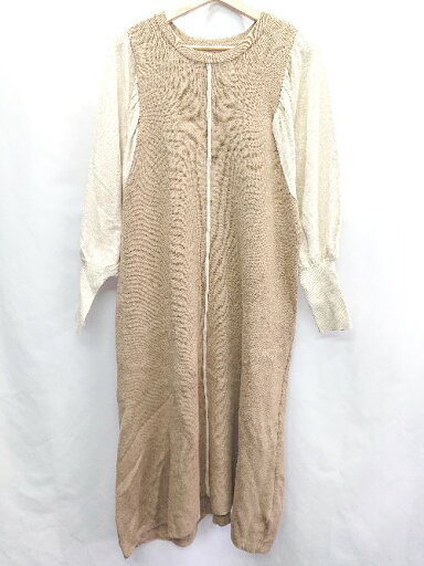 ◇ Bob 長袖 ロング丈 ワンピース サイズM ブラウン系 ベージュ レディース E 【中古】 ◇ Bob 長袖 ロング丈 ワンピース サイズM ブラウン系 ベージュ レディース E 【中古】