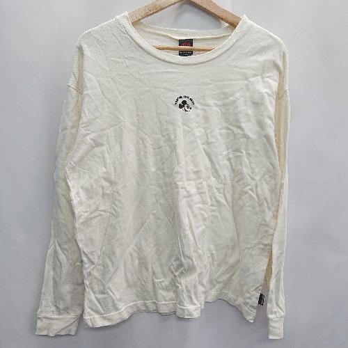 ◇ BABYDOLL ミッキーマウス 刺繡ロゴ バックプリント 長袖 ロンT サイズM ベージュ レディース E 【中..