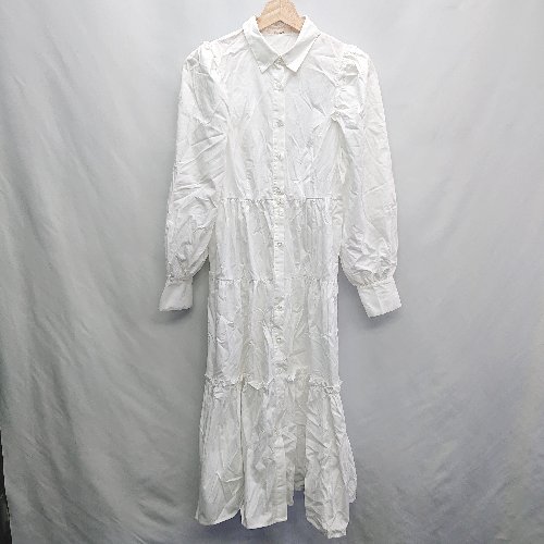 ◇ one after another NICE CLAUP 長袖 ロング丈 ワンピース サイズF ホワイト系 レディース E 【中古】