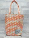 ◇ mintdesigns FABRICK 総ロゴ ハンド バッグ オレンジ レディース P 【中古】(4)
