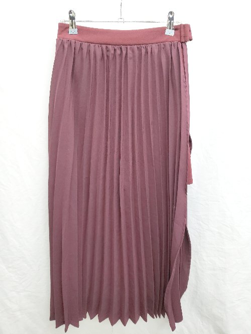 ◇ ◎ ●未使用● pumpkin port パンプキンポート タグ ロング プリーツ スカート サイズM バーガンディ系 ..