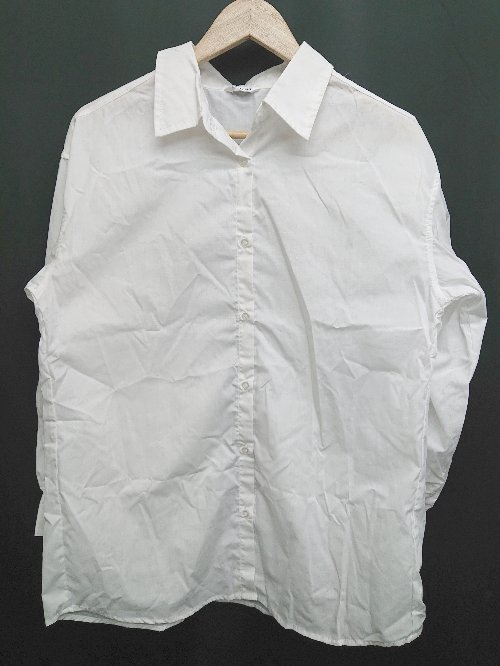 ◇ INGNI イング シンプル 無地 長袖 シャツ ブラウス サイズM ホワイト レディース P 【中古】(4)