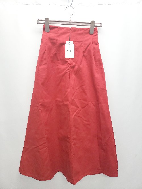 ◇ ◎ ●未使用● GRL グレイル タグ付 ハイウエスト ロング フレア スカート サイズS レッド レディース P 【中古】