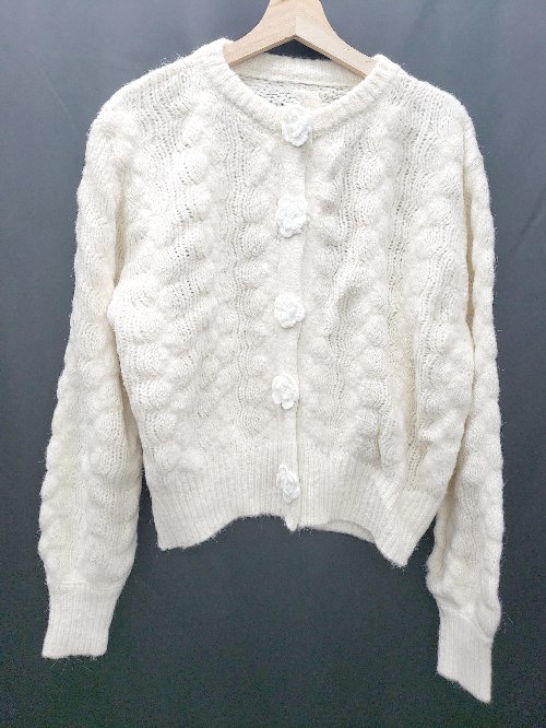 ◇ GRL グレイル ガーリー 装飾ボタン ニット 長袖 カーディガン サイズM アイボリー レディース P 【中古】