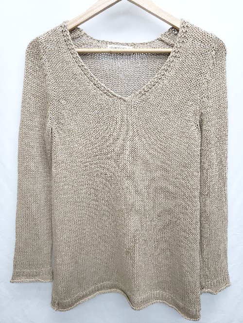 ◇ GEORGES RECH ジョルジュ・レッシュ シンプル Vネック ニット 長袖 カットソー サイズ36 ブラウン レディース P 【中古】