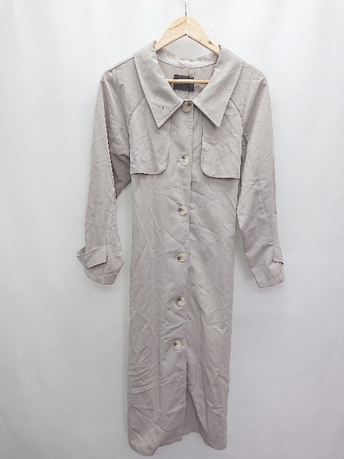 ◇ ◎ clear クリア シンプル 通勤 通学 長袖 トレンチ コート サイズF グレージュ系 レディース P 【中古】