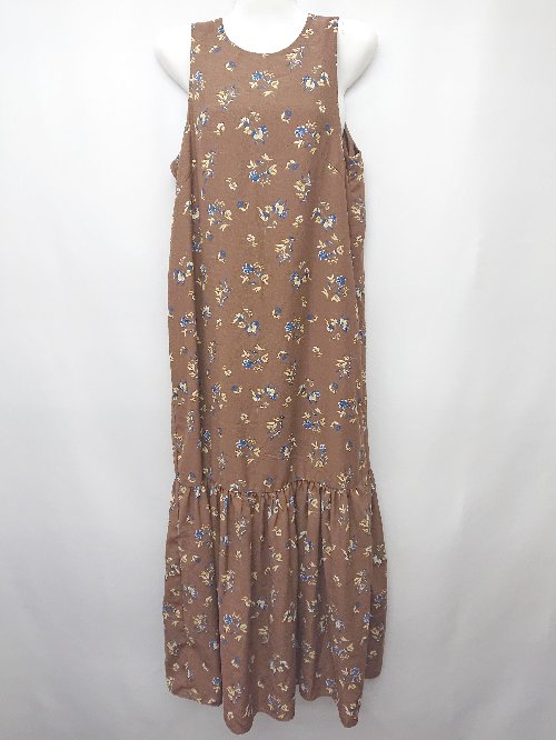 ◇ FREE'S MART フリーズマート 総柄 ノースリーブ ロング丈 ワンピース サイズFR ブラウン マルチ レデ..
