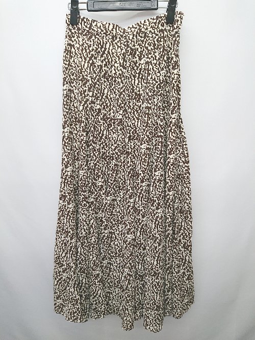 ◇ Re:EDIT リエディ レオパード柄 ロング フレア スカート サイズM ブラウン ホワイト レディース P 【中古】
