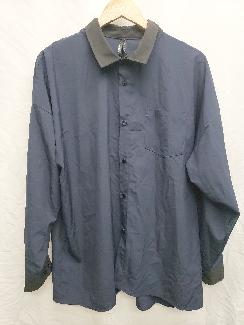 ◇ HALHAM ハルハム ストレッチ 長袖 シャツ ブラウス サイズXL ネイビー ブラック レディース メンズ P 【中古】