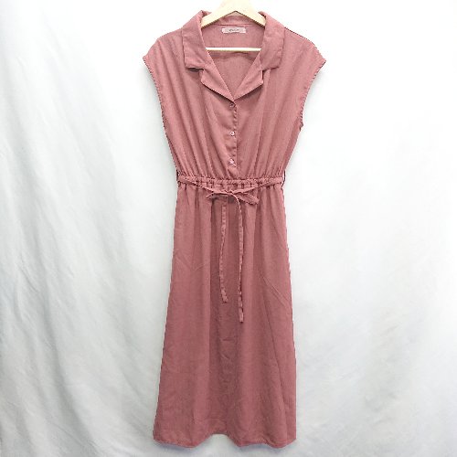 ◇ ◎ one after another NICE CLAUP ノースリーブ ロング丈 ワンピース サイズF レッド系 レディース E 【中古】