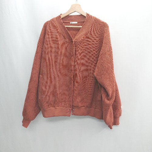 ■ JAVA ワッフル生地 長袖 ブルゾン サイズXL オレンジ レディース E 【中古】