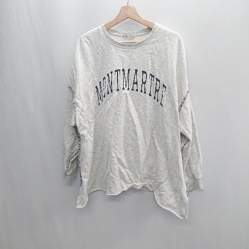 ◇ refined work リファインドワークス 長袖 トレーナー スエット サイズF ライトグレー レディース E 【中古】