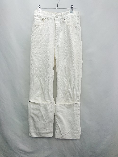◇ ADRER ロールアップ ストレートデニムパンツ サイズS ホワイト メンズ E 【中古】