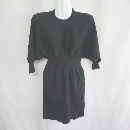 ◇ MURUA ムルーア 七分袖 ミニ丈 ワンピース サイズF ブラック系 レディース E 【中古】