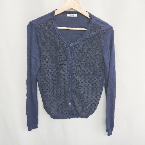◇ BEAUTY & YOUTH UNITED ARROWS レース 長袖 カーディガン サイズ表記なし ネイビー レディース E 【中古】