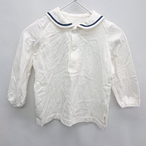 ◇ HOT BISCUITS MIKIHOUSE オーバーオール サイズ80 ブルー ホワイト 女の子 E 【中古】