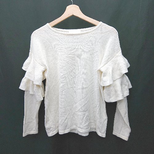 ◇ SENSE OF PLACE by URBAN RESEARCH フリル 長袖 セーター サイズF ベージュ レディース E 【中古】