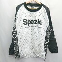 ◇ Spazio ドット柄 ロゴプリント 長袖 ピステ サイズL ホワイト ブラック メンズ E 【中古】(4)