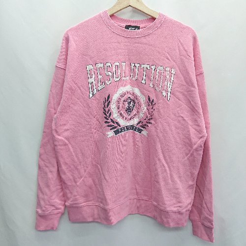 ◇ PAGEBOY ページボーイ ALICIA 英字プリント 長袖 スウェットトレーナー サイズM ピンク系 レディース E 【中古】 ◇ PAGEBOY ページボーイ ALICIA 英字プリント 長袖 スウェットトレーナー サイズM ピンク系 レディース E 【中古】