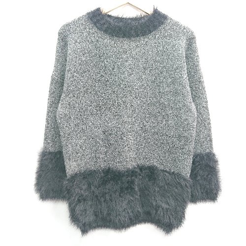 ◇ dazzlin ダズリン 長袖 ニット サイズF ダークグレー ブラック レディース E 【中古】