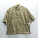 ◇ kutir クティール シンプル 無地 綿100% カジュアル 半袖 シャツ サイズL ベージュ メンズ E 【中古】(4)