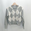 ◇ UNIQLO ユニクロ アーガイル柄 長袖 セーター サイズS グレー レディース E 【中古】