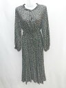 ◇ ◎ natural couture ナチュラルクチュール 花柄刺繍 長袖 膝下丈 ワンピース サイズF ブラック系 レディース E 【中古】