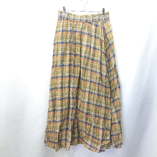 ◇ CRAFT STANDARD BOUTIQUE チェック柄 ロング丈 フレア スカート サイズF ブラウン系 レディース E 【中古】
