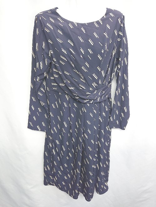 ◇ StyleNote スタイルノート 総柄 長袖 ひざ丈 ワンピース サイズ13AR ブラック系 レディース E 【中古】