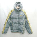 ■ adidas アディダス 長袖 中綿ジャンパー サイズM グレー イエロー メンズ レディース E 【中古】