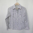 ◇ Spick & Span ストライプ柄 コットン100% 長袖 シャツ サイズ表記なし ホワイト ネイビー レディース E 【中古】(4)