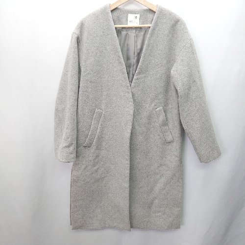 ◇ earth music&ecology アースミュージック＆エコロジー 長袖 ノーカラーコート サイズS グレー系 メン..