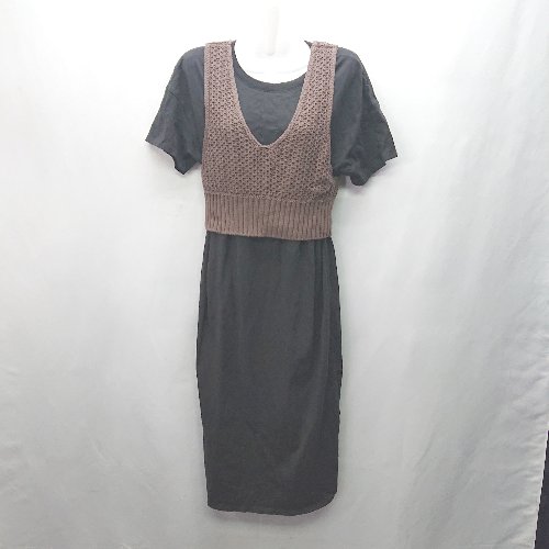◇ Simplicite シンプリシテェ ワンピース ニットビスチェ サイズF ブラック ブラウン レディース E 【中古】