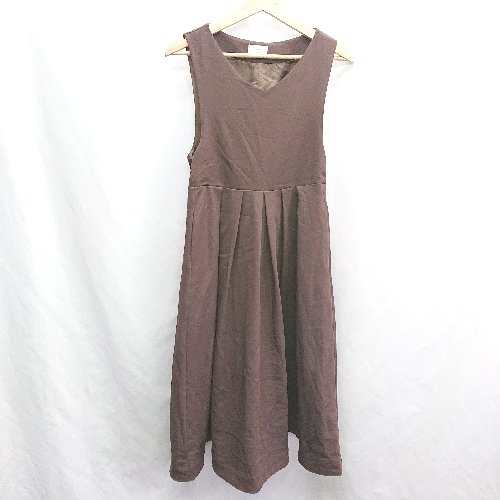 ◇ moi tytto モイテュット ノースリーブ 膝丈 ワンピース サイズF ブラウン系 レディース E 【中古】 ◇ moi tytto モイテュット ノースリーブ 膝丈 ワンピース サイズF ブラウン系 レディース E 【中古】
