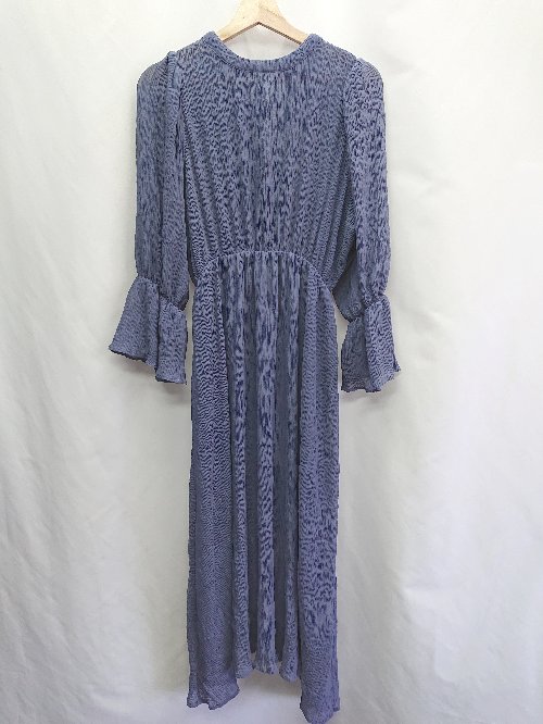 ◇ natural couture ナチュラルクチュール 長袖 ロング丈 ワンピース サイズF ブルー系 レディース E 【中古】