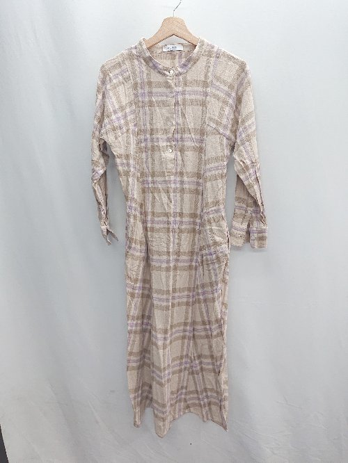 ◇ URBAN RESEARCH Sonny Label チェック柄 長袖 ロング丈 ワンピース サイズFree ベージュ レディース E 【中古】